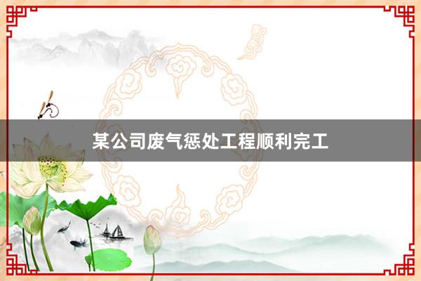 某公司废气惩处工程顺利完工