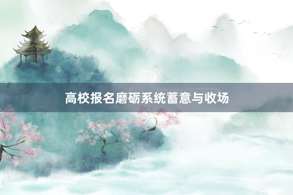 高校报名磨砺系统蓄意与收场