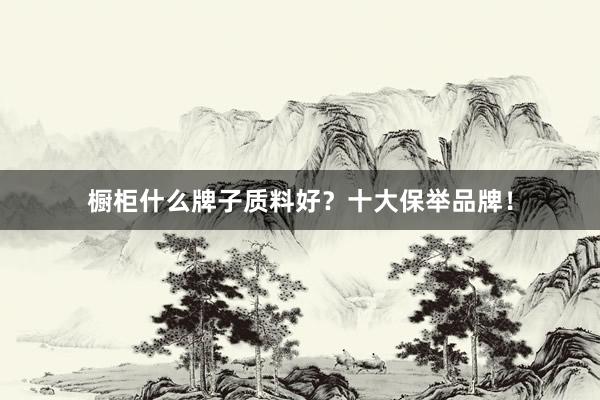 橱柜什么牌子质料好？十大保举品牌！